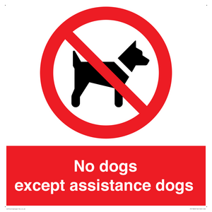 No dogs except assistance dogs